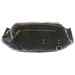 Guccissima Belt Bag Black Leather Silver